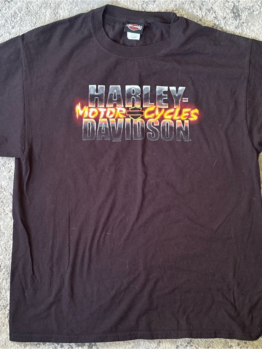 Harley-Davidson Black Tee with Flame Graphic